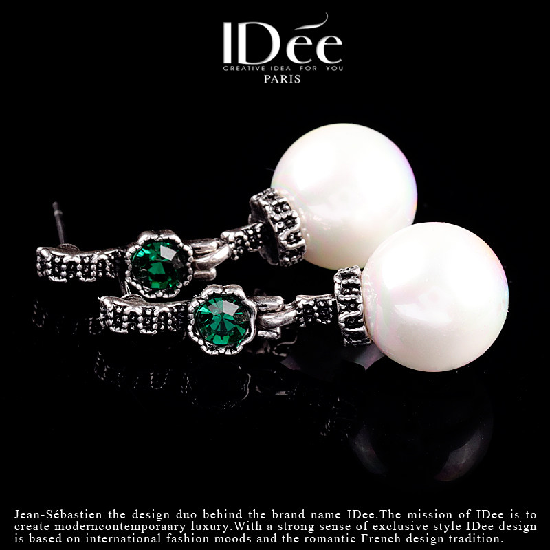 法国idee长款气质女个性银色耳环 idee耳钉