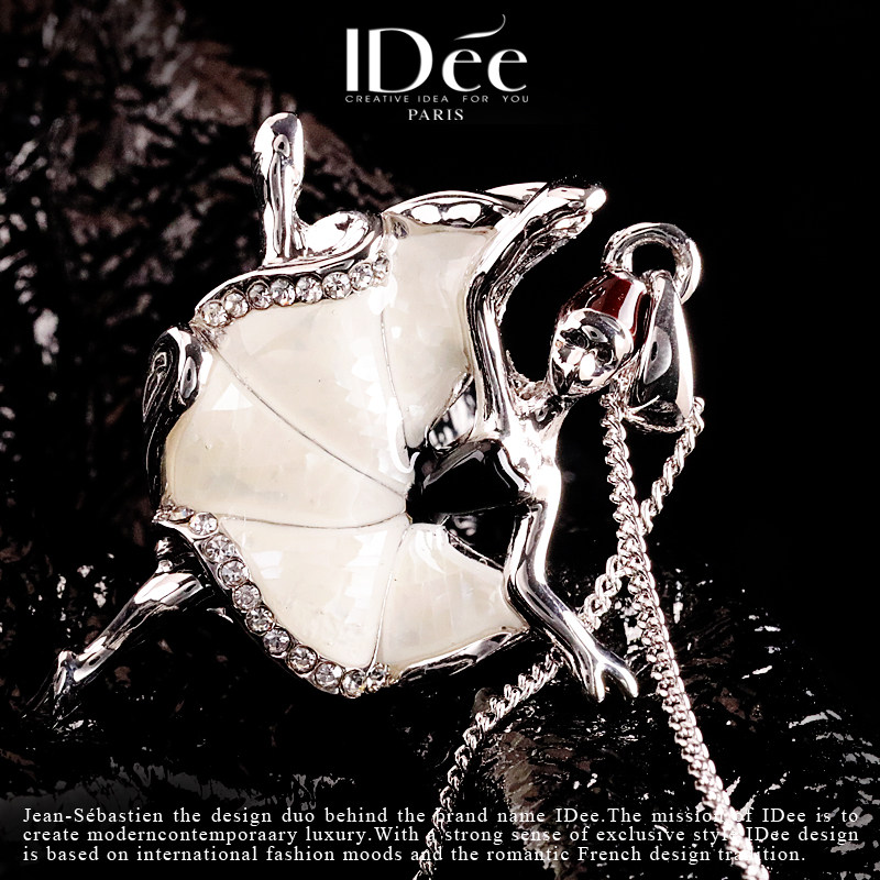 法国idee芭蕾女孩女夏小众锁骨链 idee项坠/吊坠