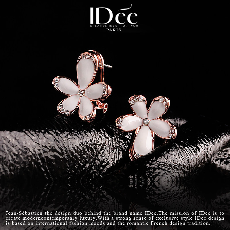 法国idee花朵女气质时尚个性奢耳钉 idee耳钉