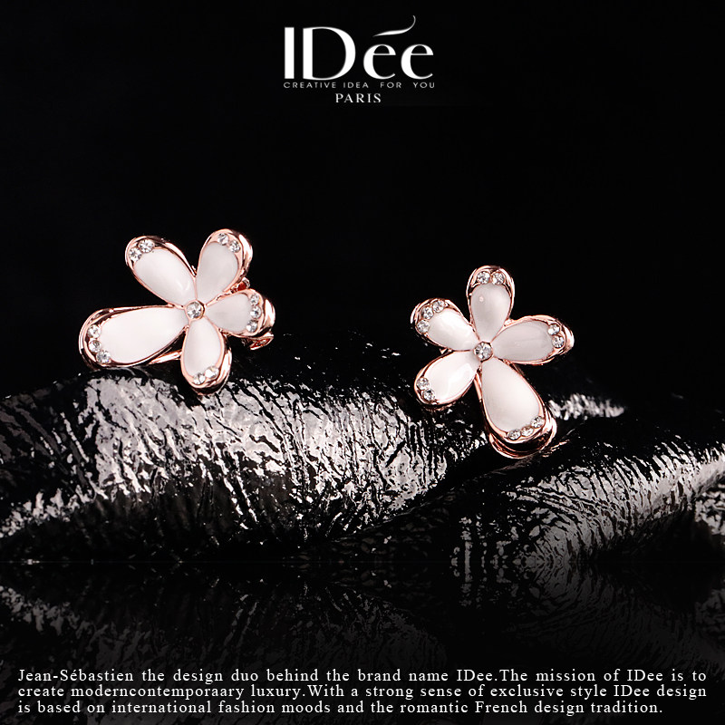 法国idee花朵女气质时尚个性奢耳钉 idee耳钉