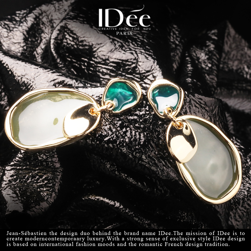 法国idee叠搭色彩女潮牌个性耳钉 idee耳钉