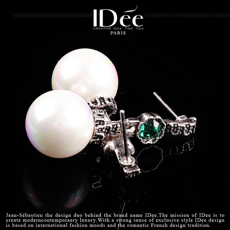 法国idee长款气质女个性银色耳环 idee耳钉