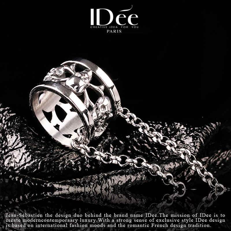 法国idee骷髅头男潮牌时尚嘻哈吊坠 idee项坠/吊坠