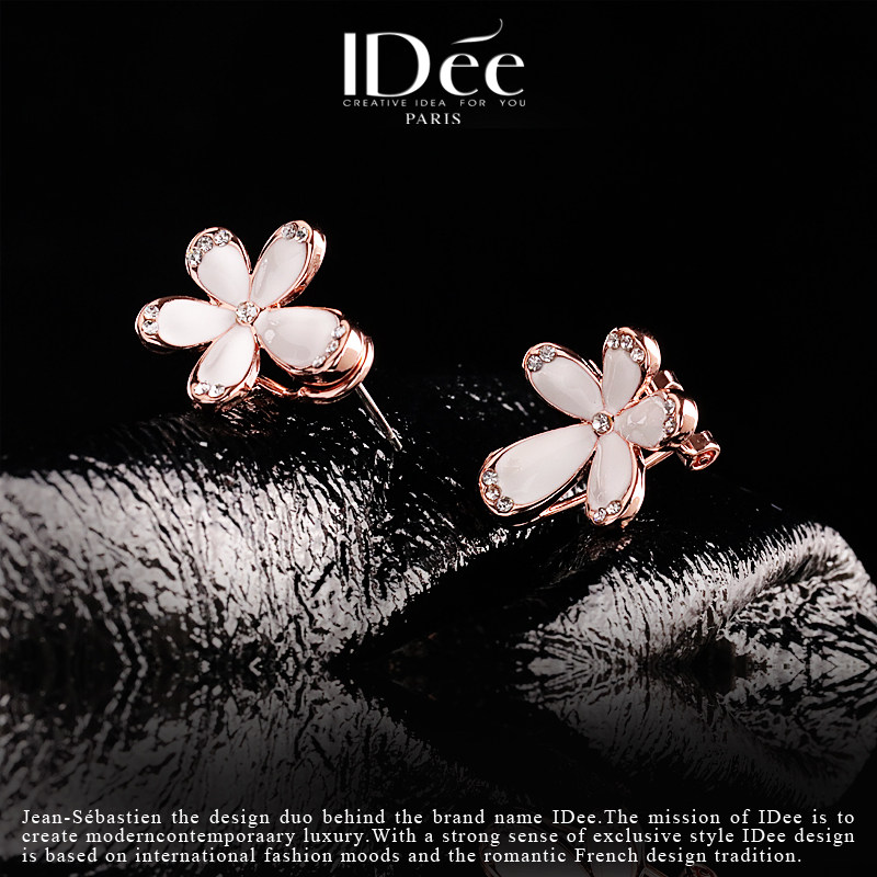 法国idee花朵女气质时尚个性奢耳钉 idee耳钉