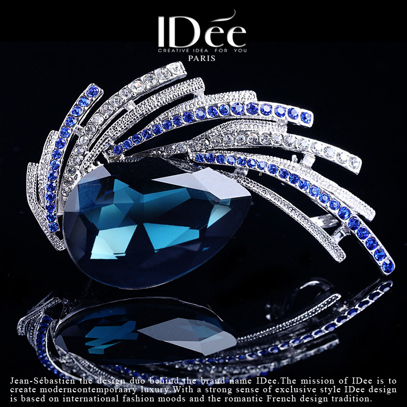 法国idee蓝宝石毛衣秋冬小众毛衣链 idee项链