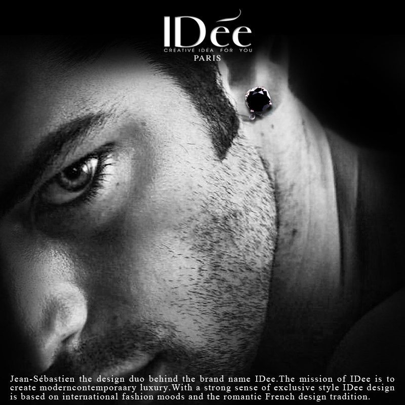 法国idee潮牌泰银黑男女嘻哈耳钉 idee耳钉