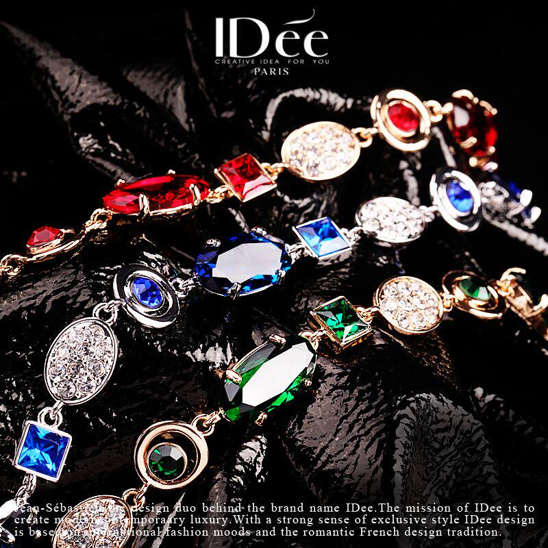 法国idee红宝石百搭女气质欧美手链 idee手链