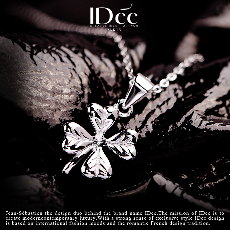 法国idee四叶草925女轻奢纯银项链 idee项链