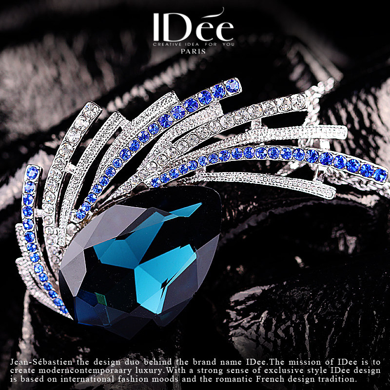 法国idee蓝宝石毛衣秋冬小众毛衣链 idee项链