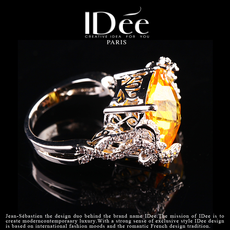 法国idee黄水晶首饰套装宝石女潮牌 idee项链