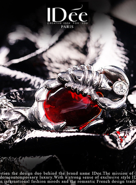 法国IDee蝎子项链男潮天蝎座银色