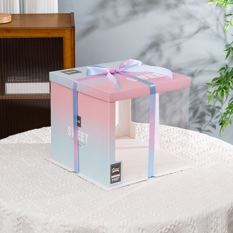 半透明生日蛋糕盒子厂家直销六/八寸6/8寸10寸12寸双层加高包装盒,淘宝优惠券,粉丝福利购,淘宝优惠卷