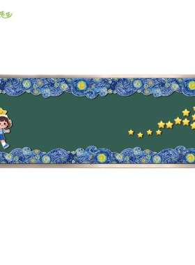 梵高星空主题墙环创星河璀璨海报