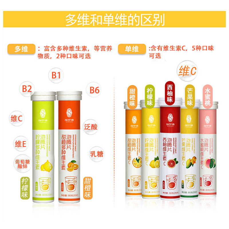 施罗德泡腾片沸腾维他命维生素c 施罗德维生素/复合维生素