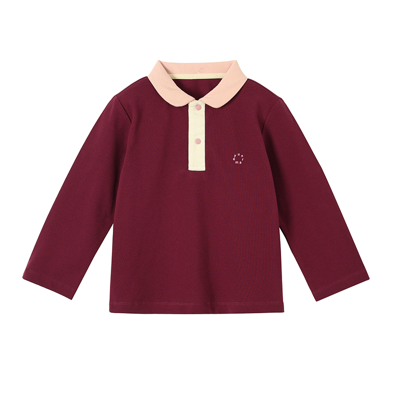 允儿妈女童秋季新款polo翻领撞色长袖宝宝时尚T恤儿童春秋上衣潮 - 图3