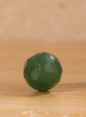 俄料碧玉无相珠手工珠精工菠菜绿