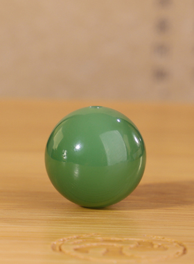 碧玉圆珠散珠单颗珠子果绿色