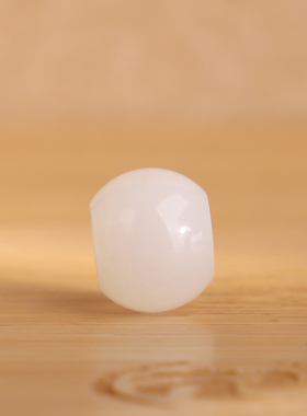 和田玉白玉隔珠切面亮光光面大孔