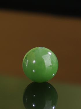 俄料碧玉圆珠单珠精品阳绿色散珠