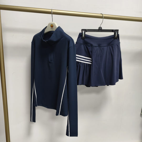 Marathon high elastic three-bar stripe tennis skirt running skirt