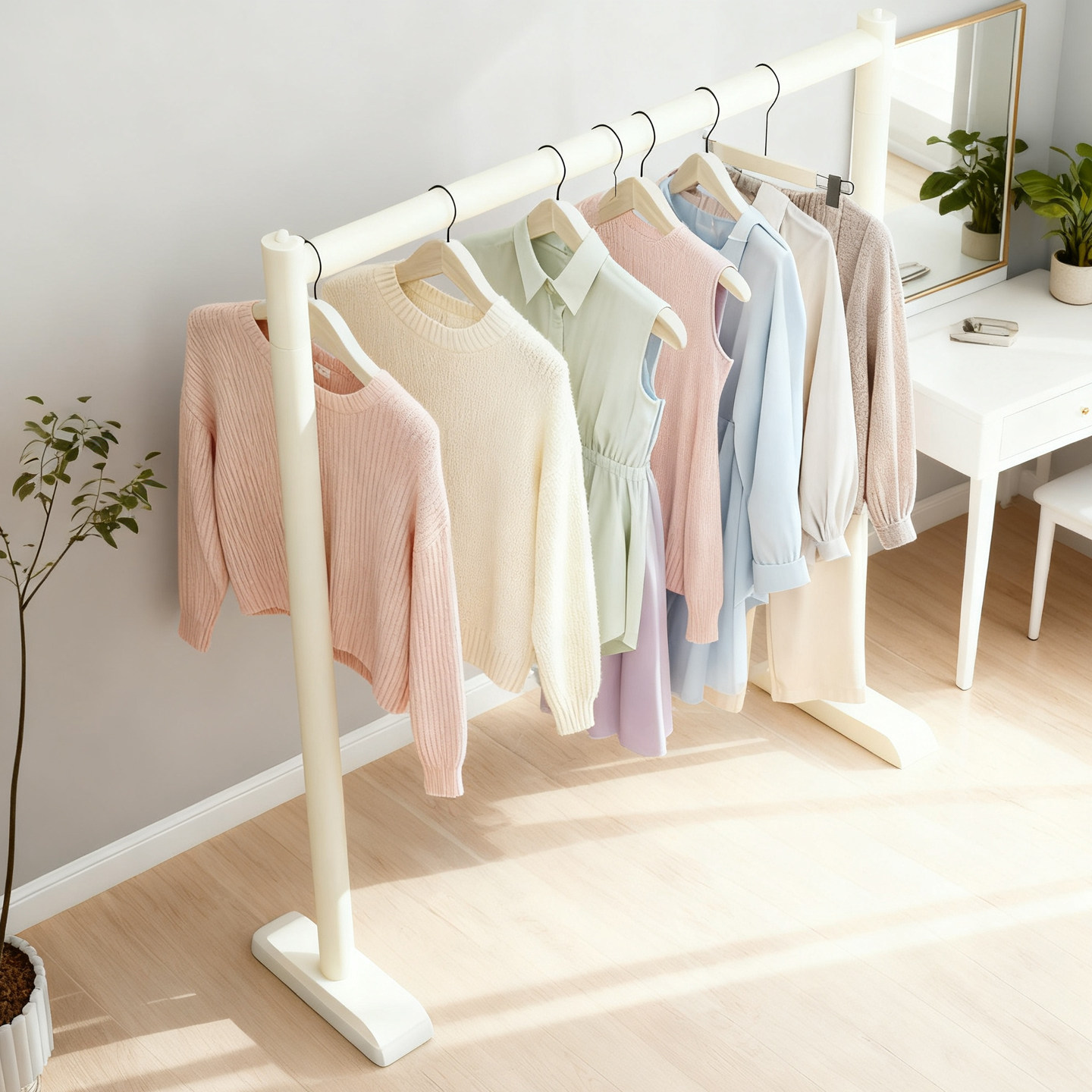 晾衣架落地式极窄边折叠家用置地式衣架卧室小简易单杆挂衣服杆子,淘宝优惠券,粉丝福利购,淘宝优惠卷