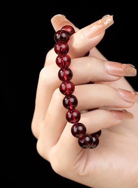 小珠子红色手串弹力绳