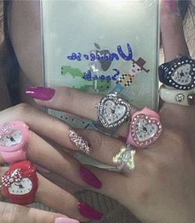 新款表韩版爱心带潮流热卖气质女戒指表国产腕表