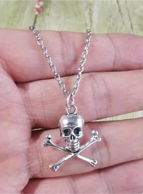 暗黑海盗骷髅耳环复古朋克哥特式耳坠万圣节骷颅头骨个性项链