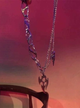 ins小众火焰多层嘻哈项链男女款夸张土酷朋克锁骨链