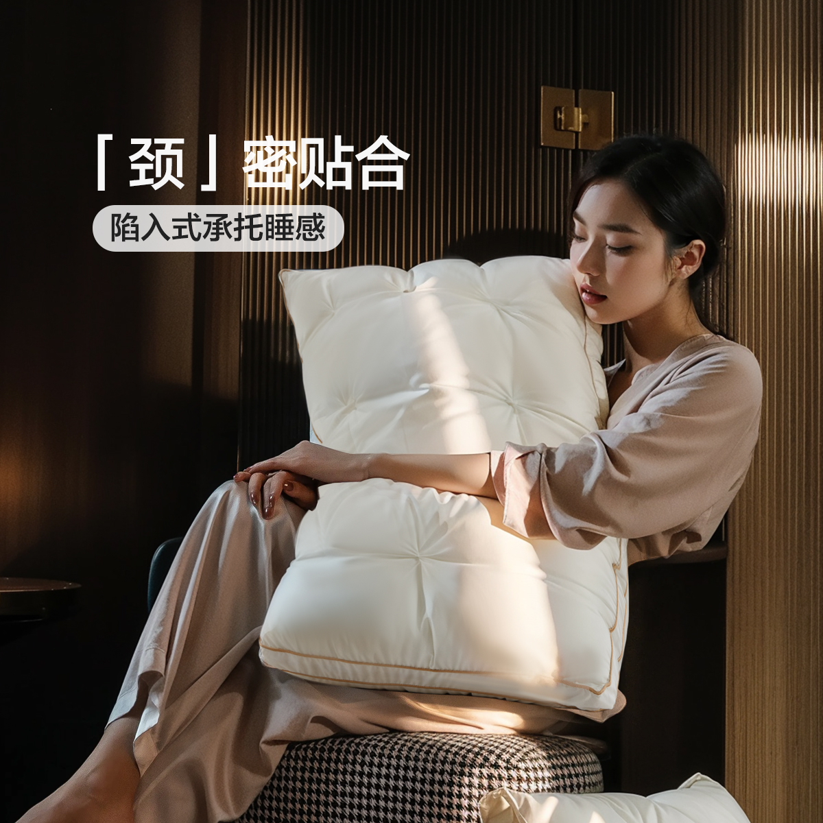 富安娜枕头鹅绒枕护颈椎助睡眠五星级酒店鹅毛成人枕头芯一只枕芯 - 图1