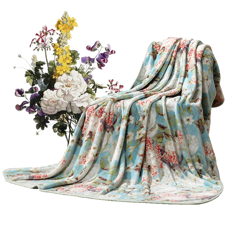 富安娜冬季空调毯子法兰绒舒柔绒毯 富安娜休闲毯/毛毯/绒毯