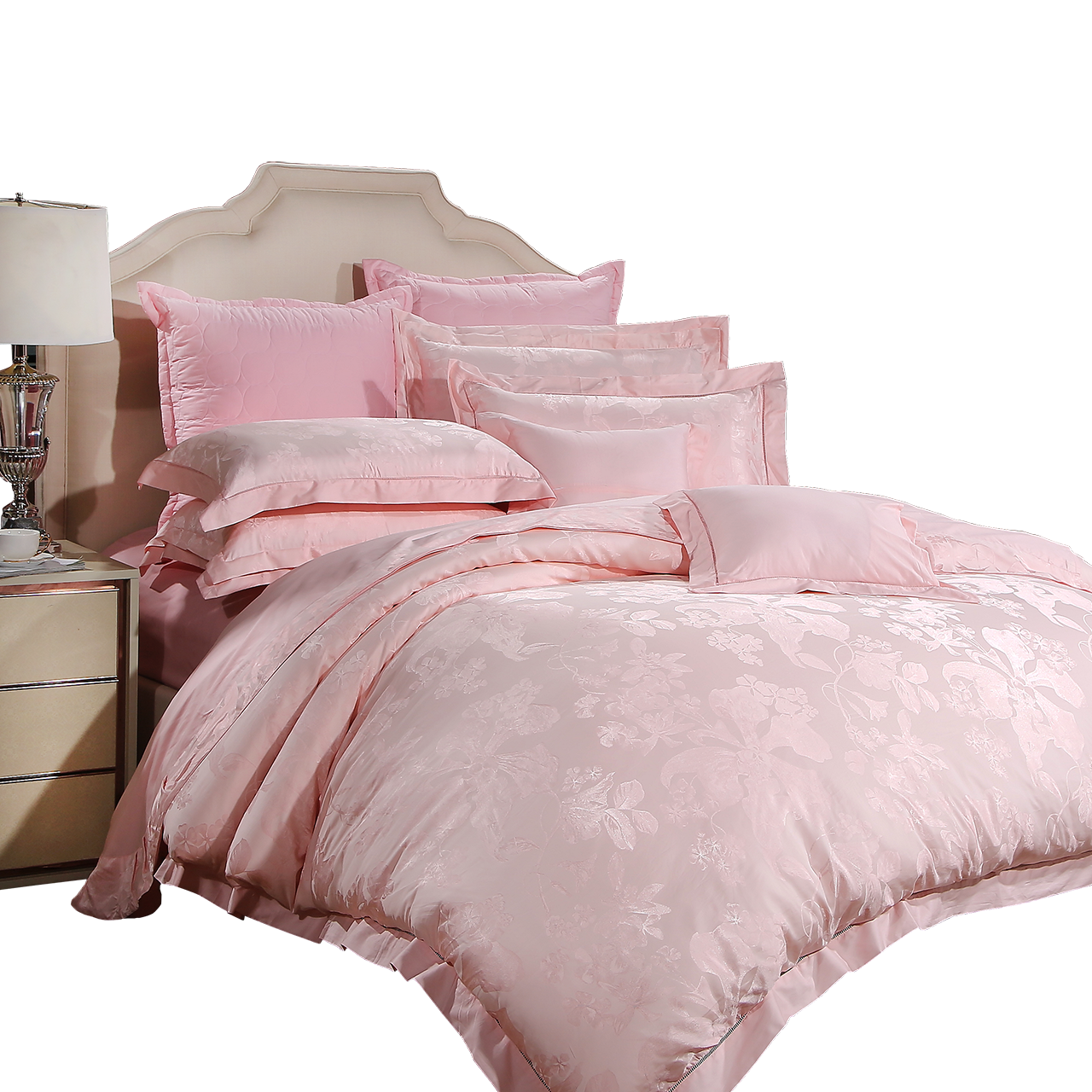 富安娜家纺提花四件套欧式简约床单 富安娜床品套件/四件套/多件套