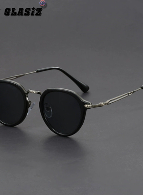 蒸汽朋克圆形框UV400遮阳墨镜