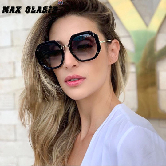 Hexagonal street photography large frame European and American outdoor sunglasses