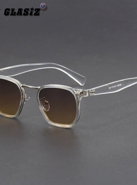 高颜值方形透明框男墨镜UV400小红书玳瑁复古防蓝光镜架平光镜