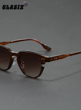 日系复古网红款太阳镜小众镜框墨镜设计师款板材手作防蓝光平光镜