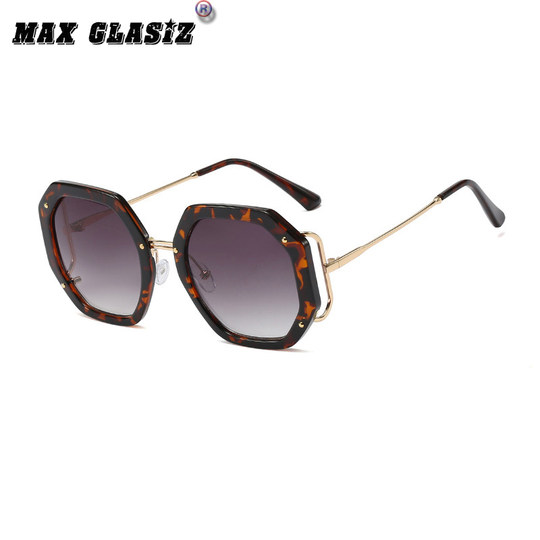 Hexagonal street photography large frame European and American outdoor sunglasses