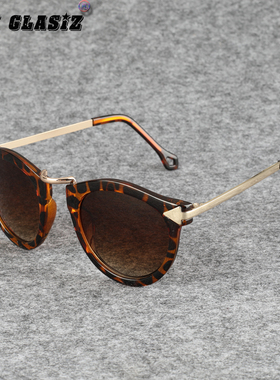 防紫外线椭圆形复古男女太阳镜