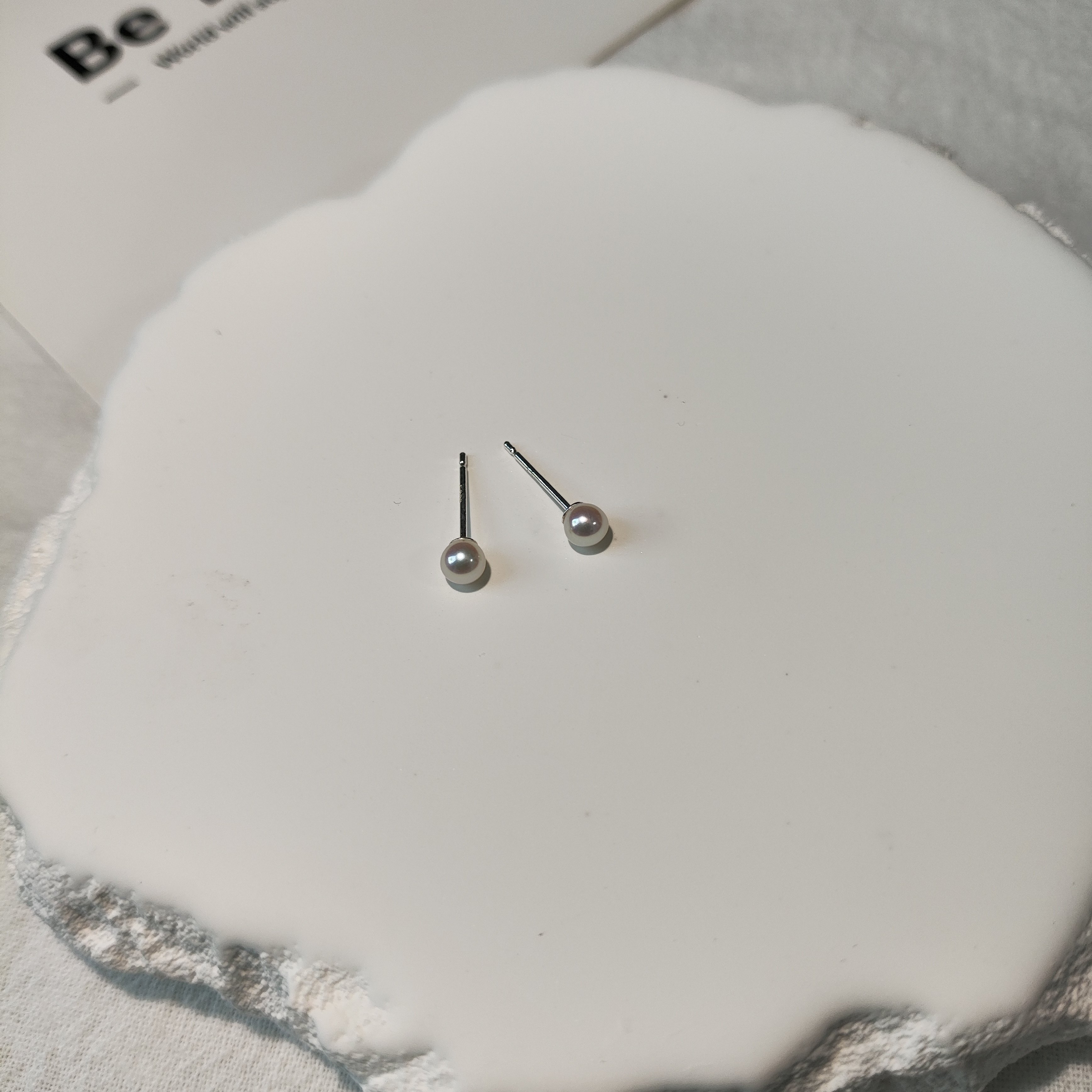 S999纯银耳钉简约3.5mm基本正圆几乎无暇淡水珍珠,淘宝优惠券,粉丝福利购,淘宝优惠卷