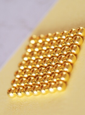 黄金足金999古法串珠散金珠首饰
