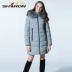 SHARON / Snowen mới Phần dài nữ đích thực Đơn giản 貉子 毛 领 绒 服 66503 - Xuống áo khoác