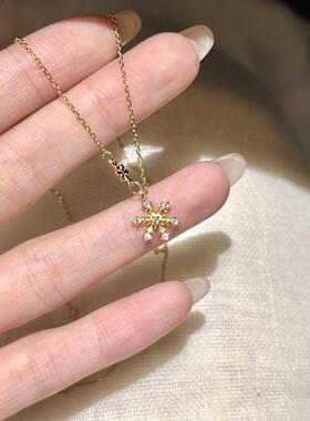 「梦幻雪花」999足银项链女锁骨链新款轻奢小众送女朋友闺蜜礼物
