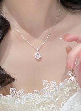 S999纯银八芒星项链女小众高级感镀银足银锁骨链女友妈妈闺蜜礼物