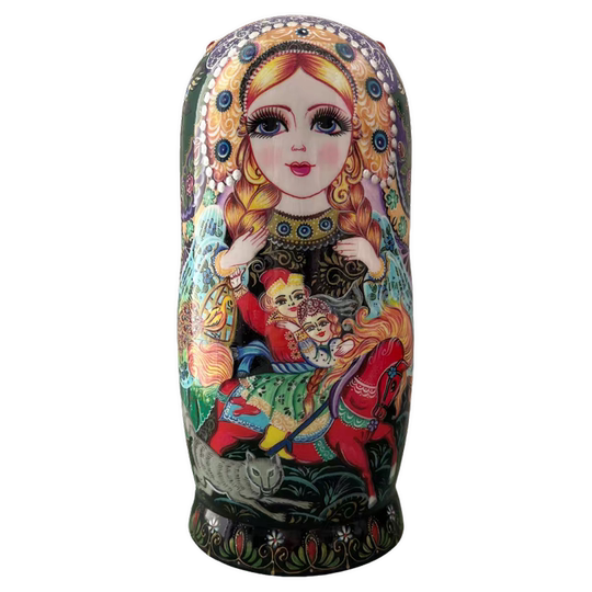Russian matryoshka 10-layer genuine air-dried basswood Harbin tourist souvenir holiday gift ornament for children
