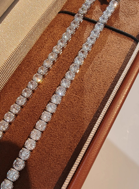 韩国小香风山茶花满钻项链女轻奢宴会礼服项链高级感百搭锁骨链