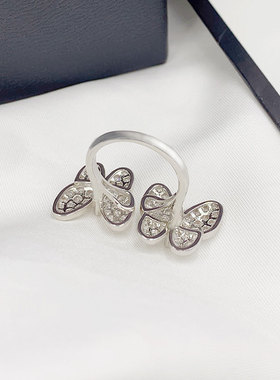 奥米迪奥蝴蝶镶钻锆石个性小众