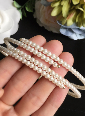 法式复古全珍珠choker项圈短款锁骨链颈链高级感小众百搭个性项链