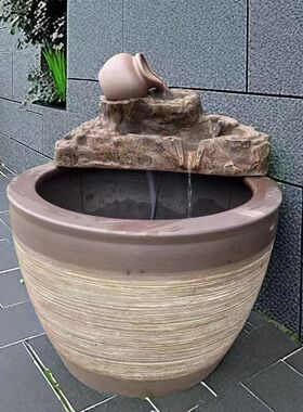 流水摆件循环水招财景观鱼缸创意家居生财客厅阳台庭院鱼池造景