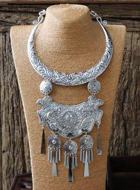 云南民族风苗银项链 舞蹈配饰 少数民族风项圈贵州苗族配饰女