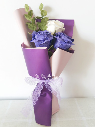 25cm手揉纸折纸酒杯玫瑰花材料pt欧美佐藤玫瑰情人节手工DIY作业 - 图0